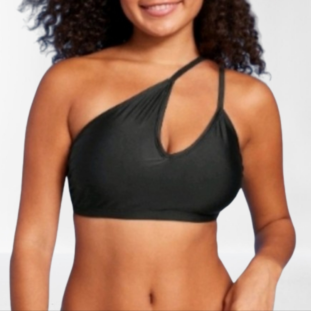 Wild Fable Bikini Top Womens S Black One-Shoulder NEW
